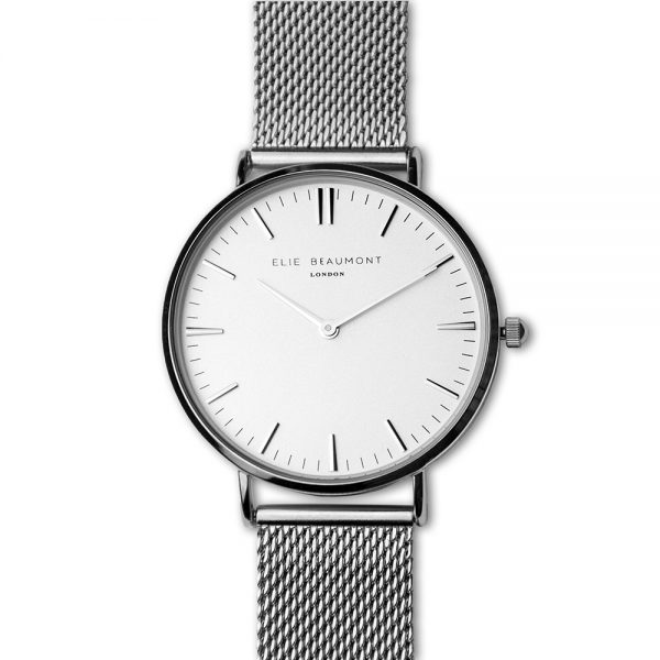 Personalised Metallic Mesh Strapped Watch With White Dial - Image 10