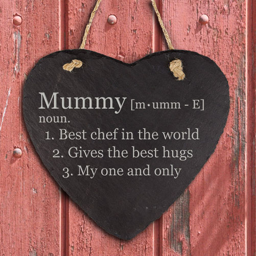 Personalised Definition of Mummy Heart Hanging Slate Keepsake The