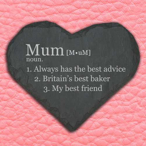 Personalised Definition of Mum Heart Slate Keepsake The Gift Gazebo