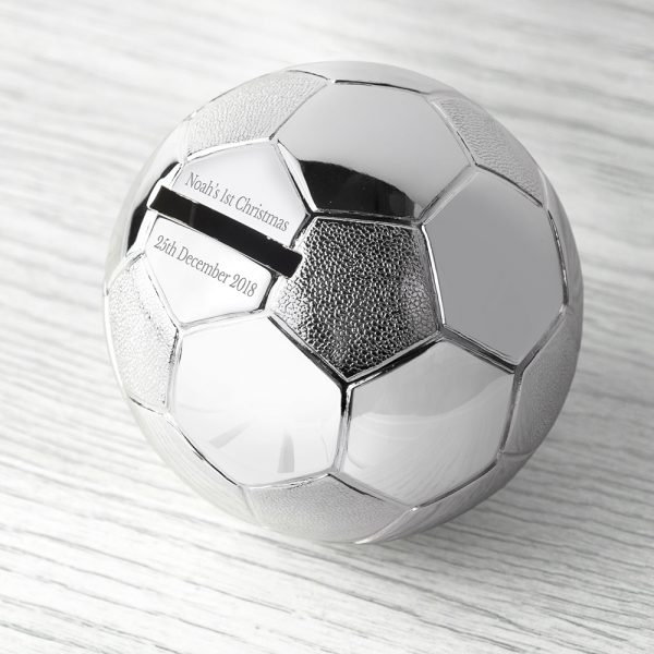 Silver Plated Football Money Box