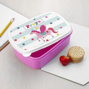 Personalised Girl's Unicorn Lunch Box